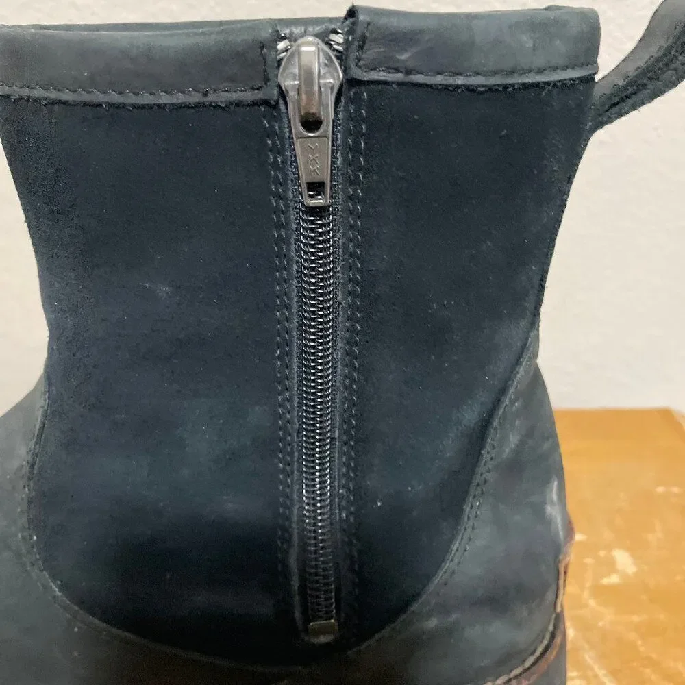Ugg Hendren 1008140 Black LEATHER Waterproof Zip Ankle Boots Men's Sz 11